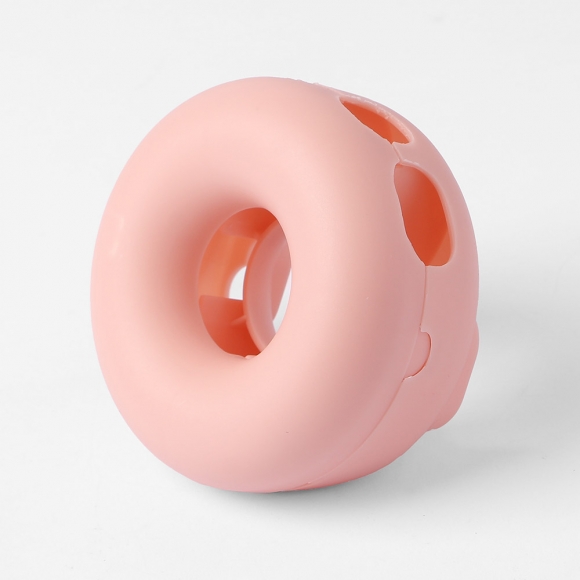 도넛 모양 흡착식 칫솔꽂이(4구) (핑크)