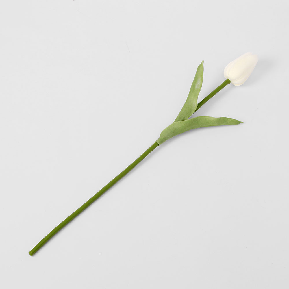 Oce 예쁜 조화 꽃한송이 튤립 화이트 블라섬 부쉬 식탁 가짜꽃 꽃잎 플라워 데코