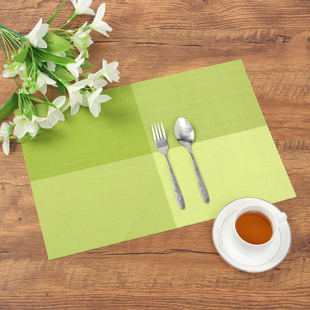 Oce 테이블 데코 양면 식탁 수저 식사 매트 그린 그릇 깔개 사각 접시 받침 식탁 패드