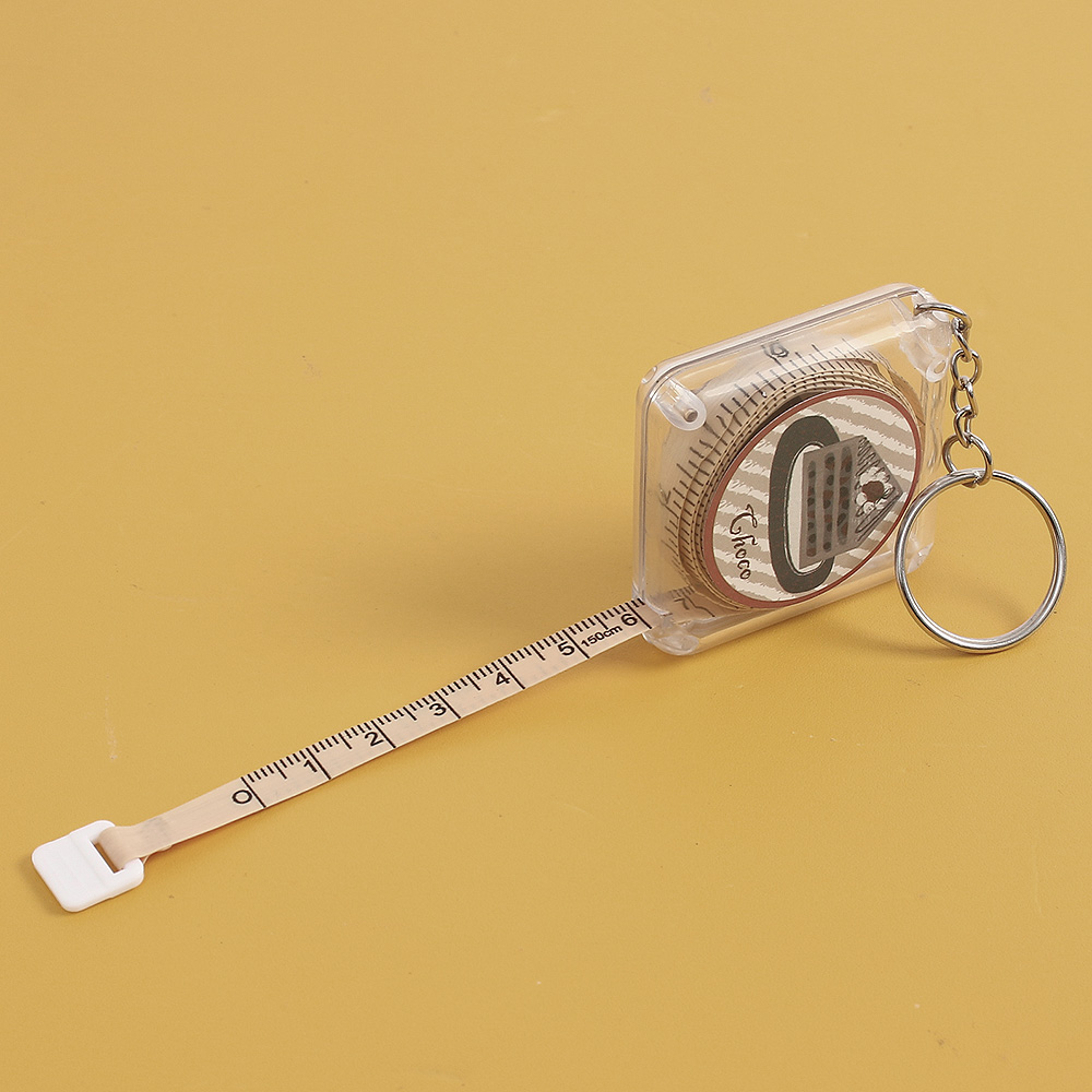 Oce 원터치 투명 1.5M 자동 줄자 휴대용 센치자 열쇠고리 미니 줄자 measurement
