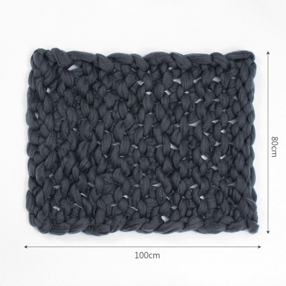 드리림 왕 손뜨개 담요(다크네이비) (80x100cm)