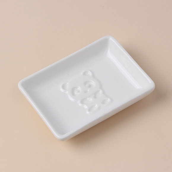 [쿠킹홈] 냠냠 도자기 입체 소스그릇(사각 판다D)