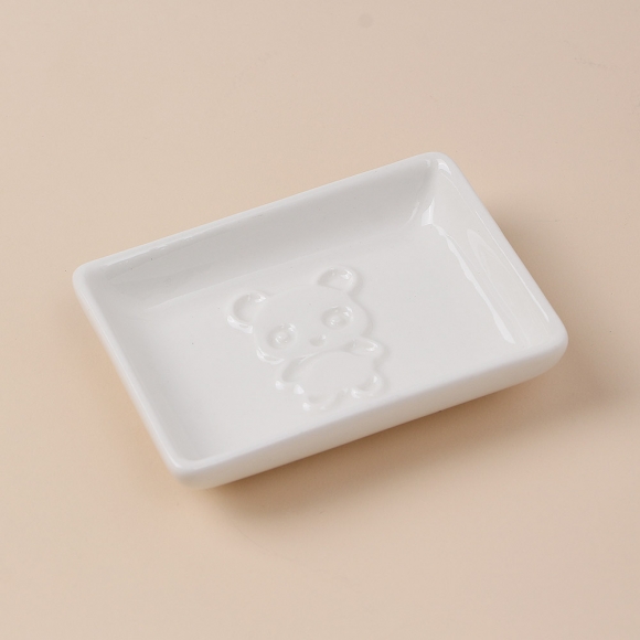 [쿠킹홈] 냠냠 도자기 입체 소스그릇(사각 판다A)