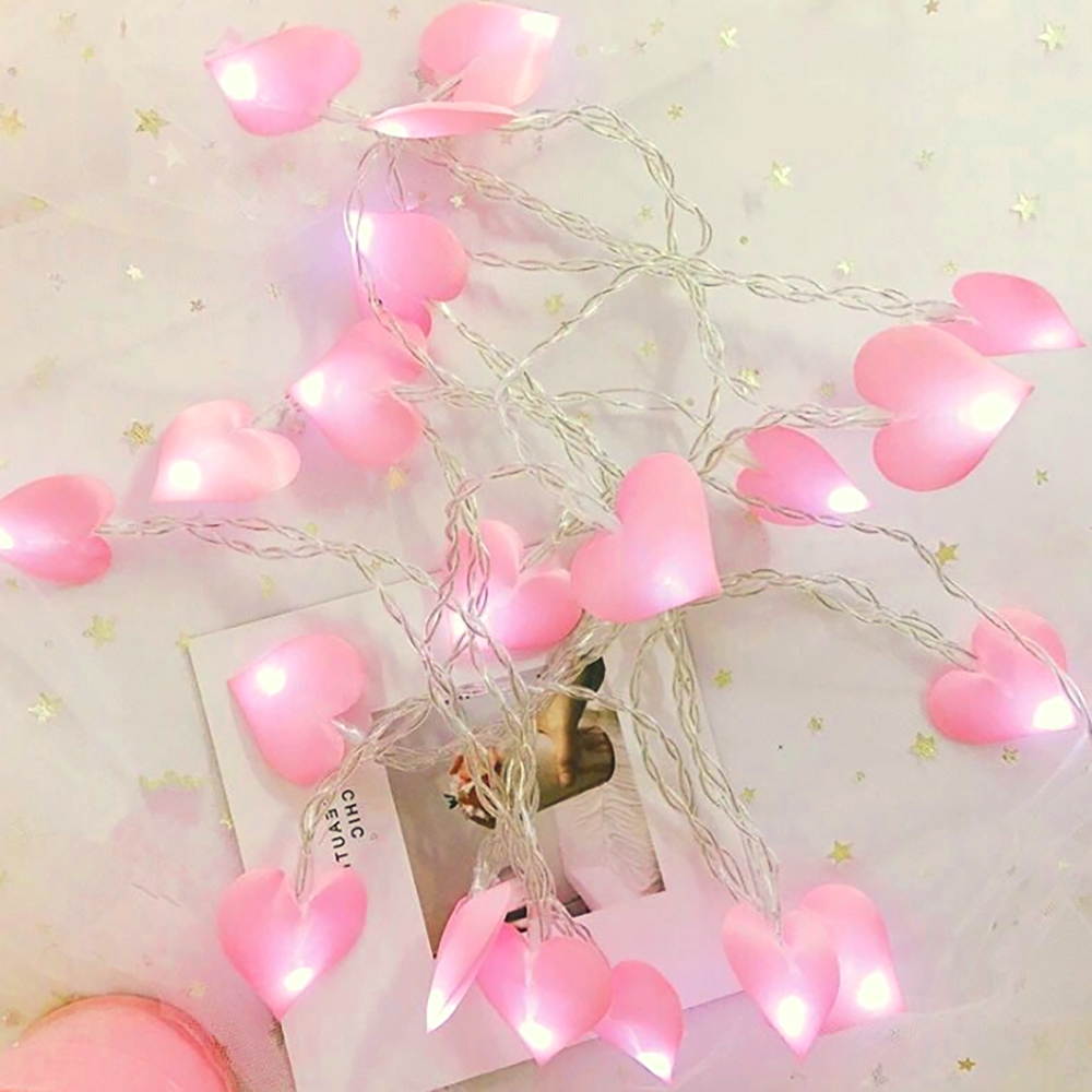 Oce 건전지 LED 장식 줄전구 하트 조명 핑크 결혼기념일 가렌드 파티 스트링 라이트 베이비샤워 가랜더