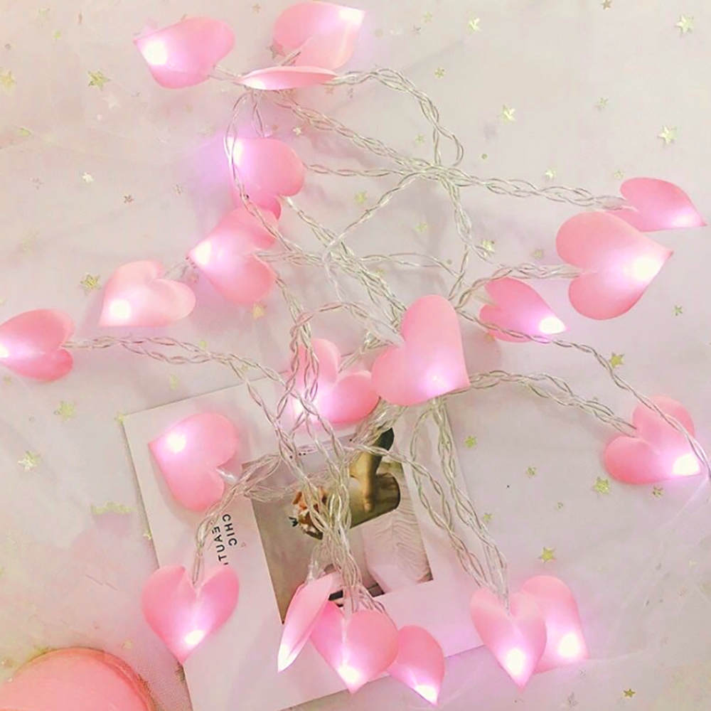 Oce 건전지 LED 장식 하트뿅 전구 줄 조명 6M 핑크 은하수 앵두 조명 프로포즈 무드등 베이비샤워 가랜더