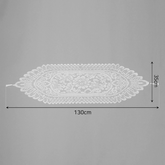 프렌치 레이스 테이블 러너(35x130cm) (화이트)