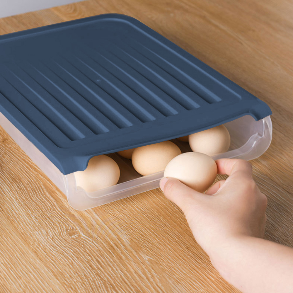 Oce 냉장고 계란 보관함 뚜겅 달걀판 18구 (네이비) 알 케이스 에그 케이스 박스 달걀 보관통