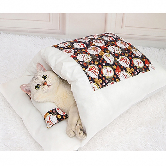 캣배딩 고양이 베개+이불(44x29cm) (블랙)