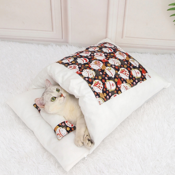 캣배딩 고양이 베개+이불(44x29cm) (블랙)