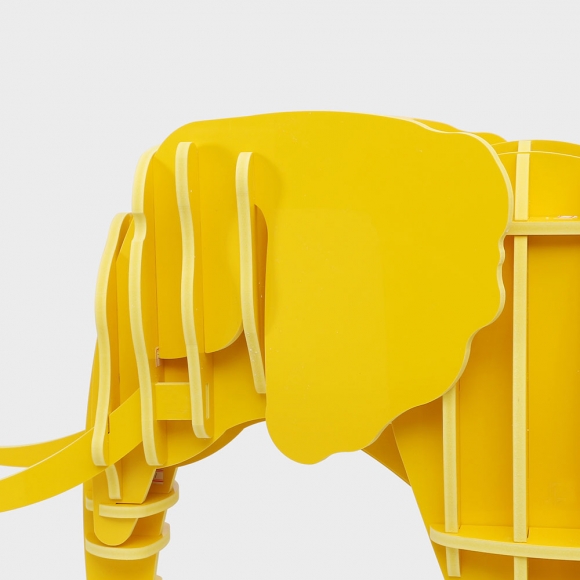 DIY 코끼리 동물모형 선반 책장(117x71cm) (옐로우)