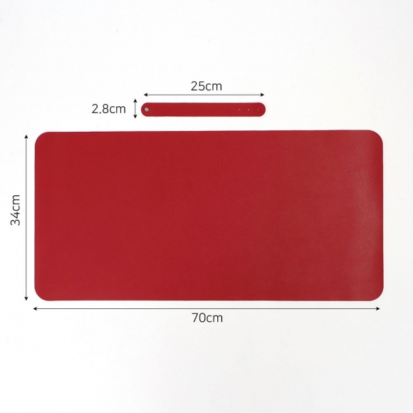 파스텔 휴대용 가죽 데스크 매트(70x34cm) (레드)