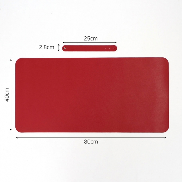 파스텔 휴대용 가죽 데스크 매트(80x40cm) (레드)