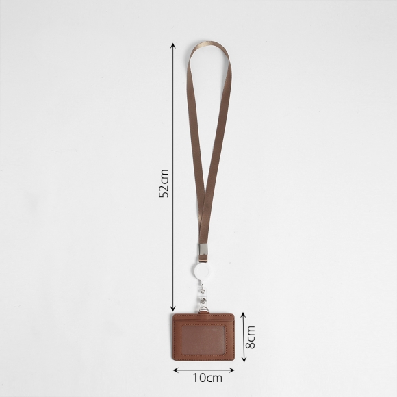 지갑형 사원증 케이스+목걸이줄(가로형) (브라운)