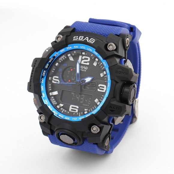크랙 방수 전자 손목 시계 S-800(블루)