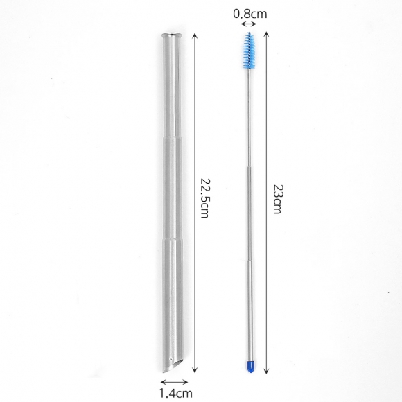에코존 길이조절 휴대용 스텐 빨대(1.4cm) (B형)