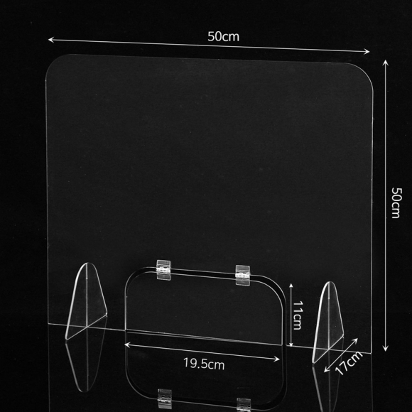 세이프 투명 아크릴 칸막이(도어 창구형) (50x50cm)