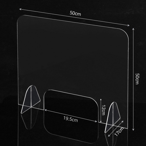 세이프 투명 아크릴 칸막이(오픈 창구형) (50x50cm)