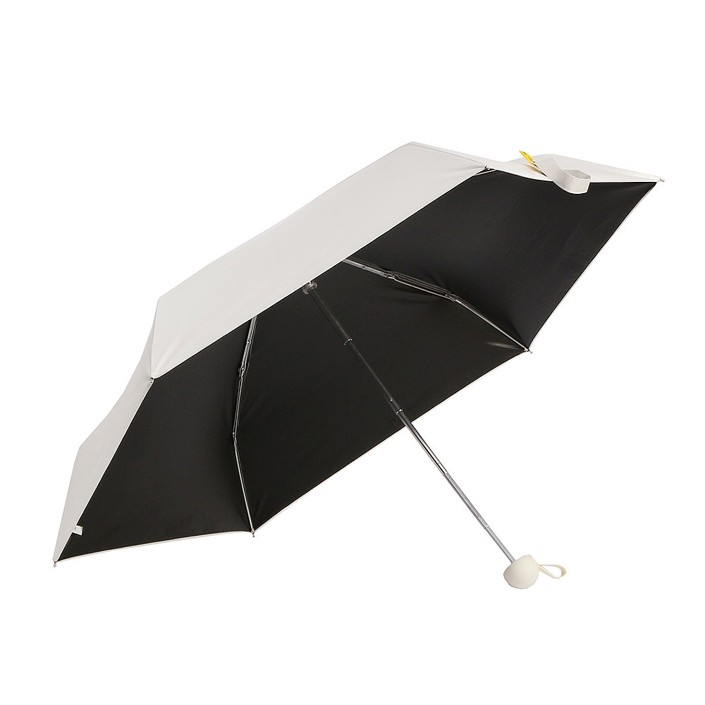 Oce 5단 미니 수동우산 겸 양산 화이트 튼튼한 우양산 초경량 양우산 접는 암막 우산