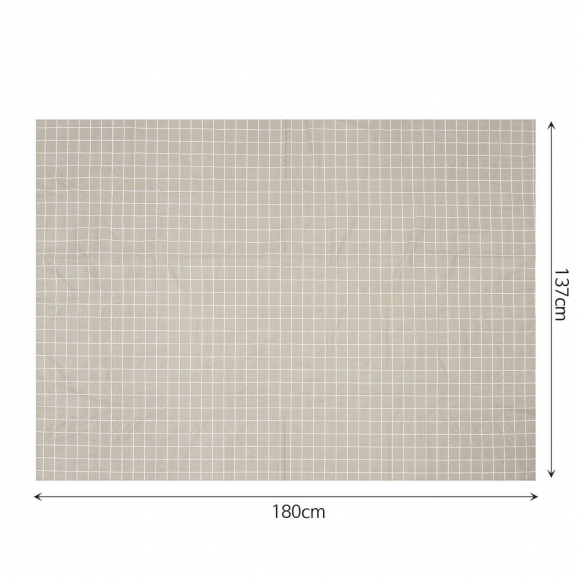 러빙유 격자무늬 식탁보 2p세트(180x137cm) (웜그레이)