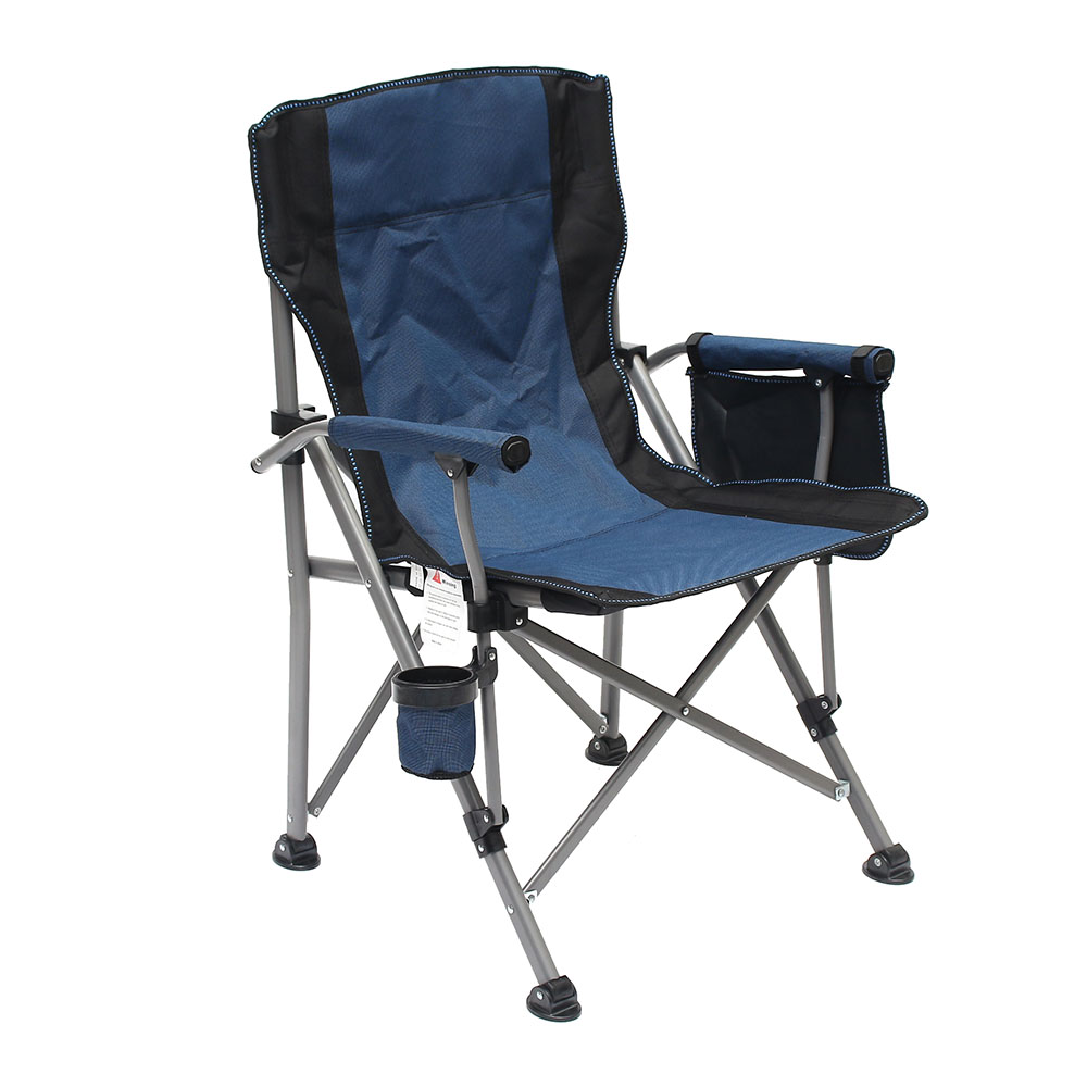 Oce 등받이 팔걸이 컵홀더 캠핑 폴딩 체어 블루 야외 접이 의자 커피 테이블 접이식 접는 의자