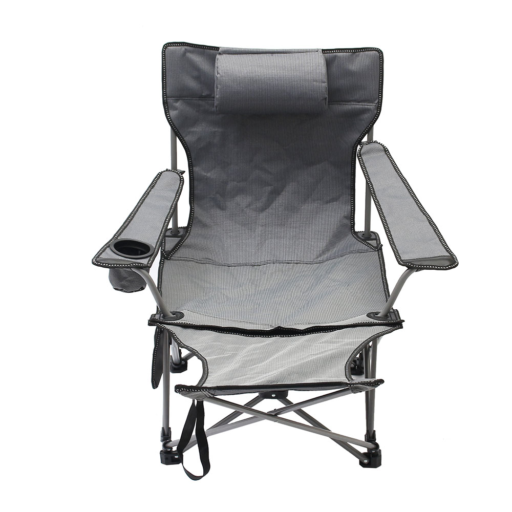 Oce 베개달린 간이 침대 이동 야외 발받침 눕는 의자 회색 1인용 안락 차박 리크라이너 베란다 발코니