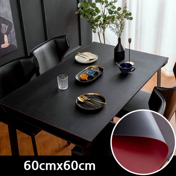 아멜린 양면 테이블 가죽매트(60x60cm) (블랙&레드)