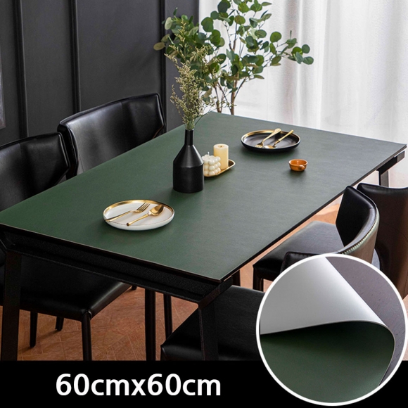아멜린 양면 테이블 가죽매트(60x60cm) (그린&그레이)