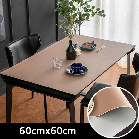 아멜린 양면 테이블 가죽매트(60x60cm) (카키&그레이)