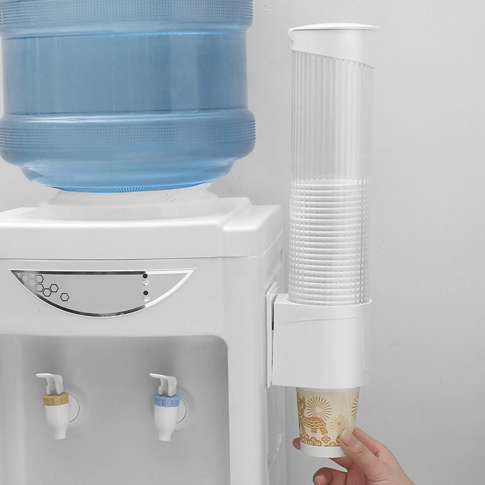 종이컵 디스펜서 정수기 컵홀더 1구 투명 냉장고 자석 걸이 생수통 부착 테이크아웃