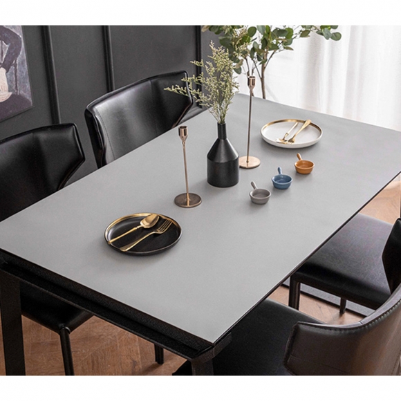아멜린 양면 테이블 가죽매트(120x60cm) (그린+그레이)