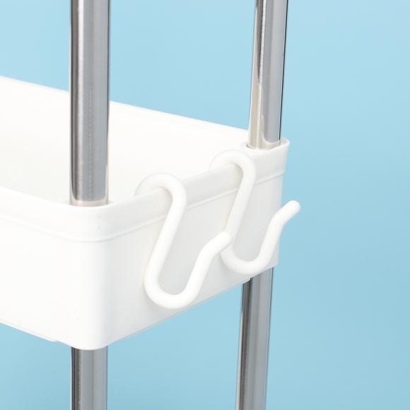 슬림 4단 이동식 틈새선반(폭14cm) (스틸봉)