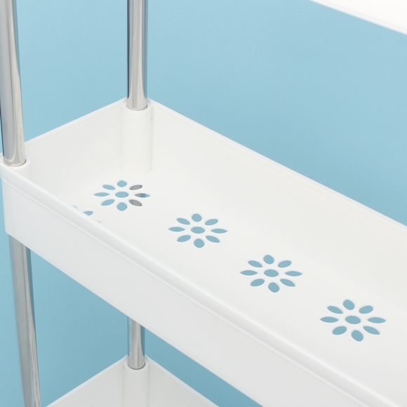 슬림 4단 이동식 틈새선반(폭14cm) (스틸봉)