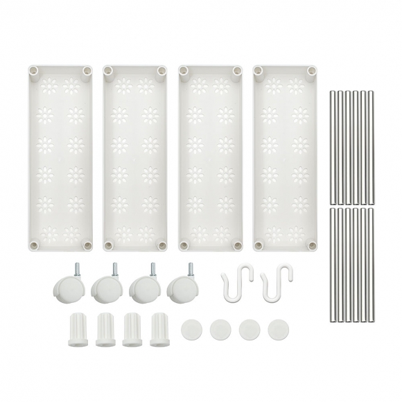 슬림 4단 이동식 틈새선반(폭14cm) (스틸봉)