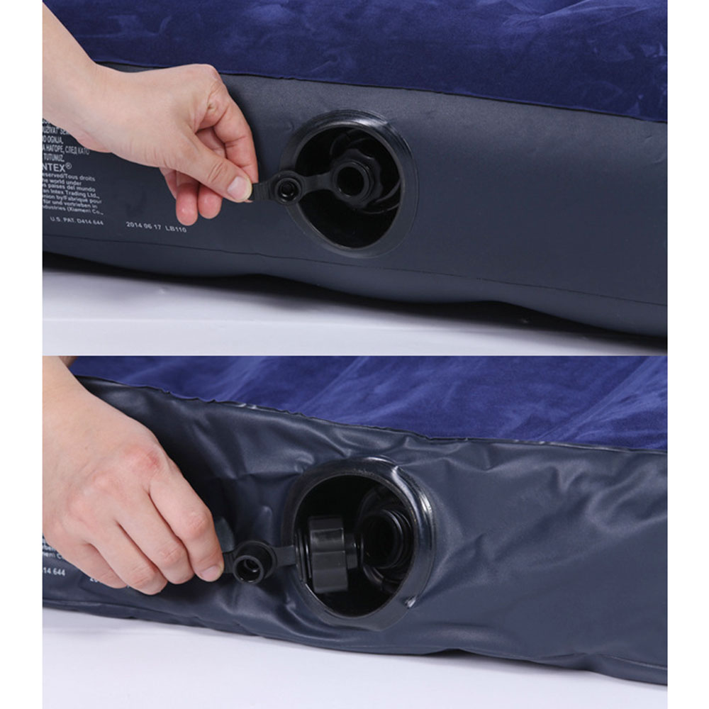 Oce 캠핑 공기 매트 간이 침대+발펌프세트(싱글) (네이비) 토퍼  잠자리 매트 수면 에어 침대