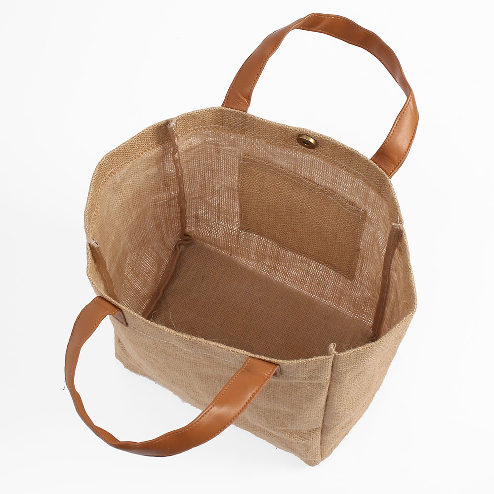 방수 혼방 면가방 보조 브라운 가방(24x16.5cm) 시장바구니 소지품 화첩