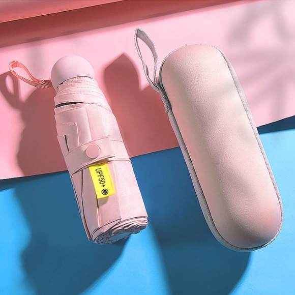 올시즌 캡슐 UV차단 5단 양산겸 우산(핑크)
