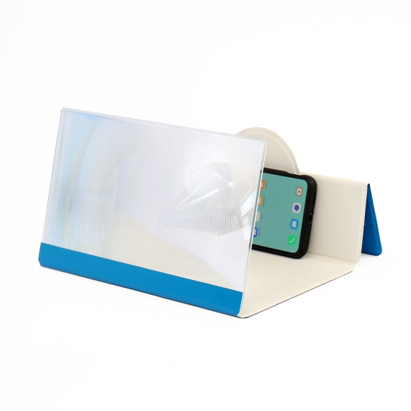 가죽커버 슬림 스마트폰 확대스크린(25x12.5cm) (블루)