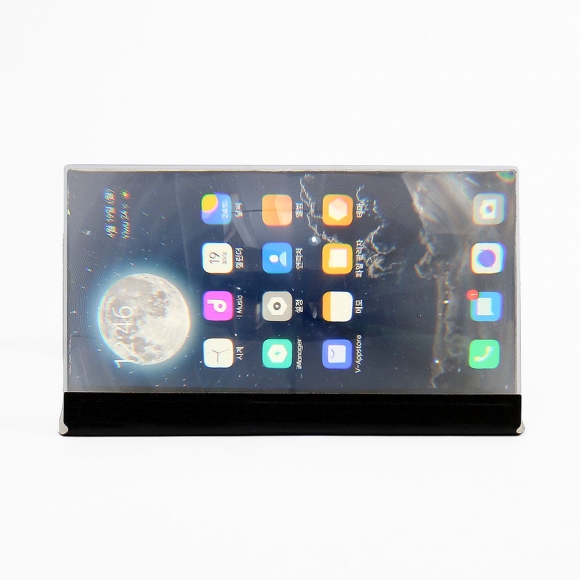가죽커버 4배 스마트폰 확대스크린(25x12.5cm) (블랙)