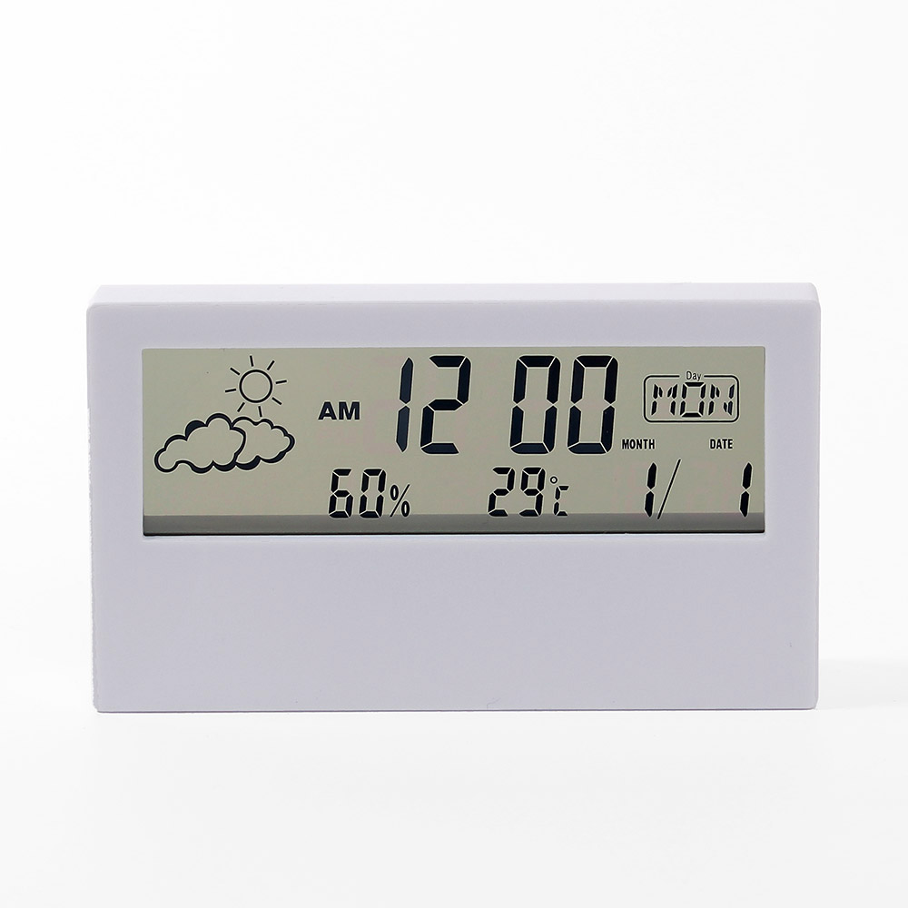 Oce 날씨 그림 온도 습도 사각 투명창 블럭시계 알람달력시계 온도계습도계 장식소품