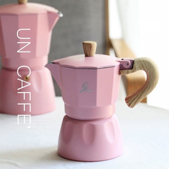 (해외직구)Un Caffe 300ml 모카포트(핑크)