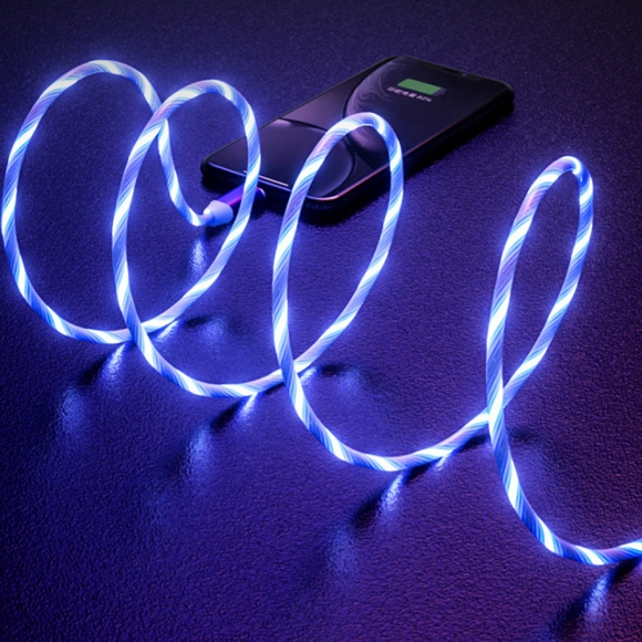 LED 발광 5핀 고속 충전케이블(1M) (블루)
