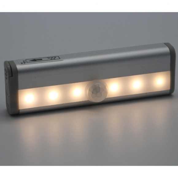 동작감지 슬림 LED 무선 센서등(웜색) (6구)