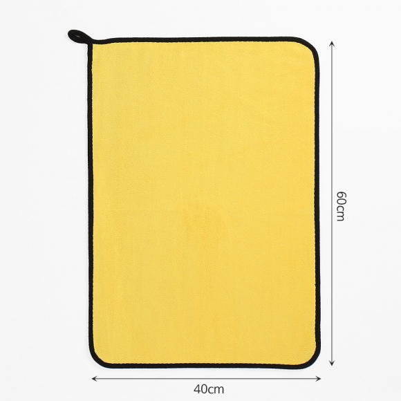 카워시 양면 극세사 세차타월 2p세트(40x60cm) (그레이+엘로우) (800GSM)