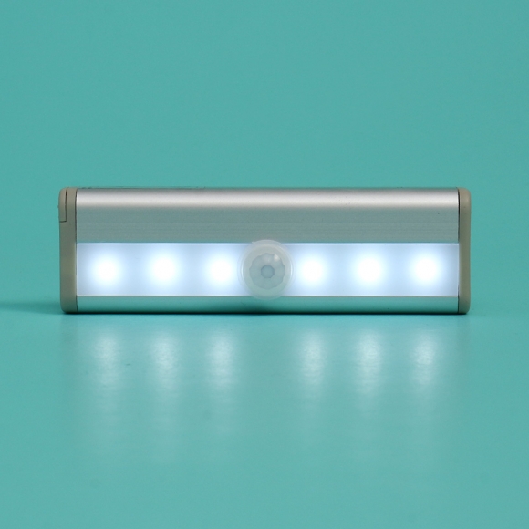 동작감지 슬림 LED 무선 센서등(백색) (6구)