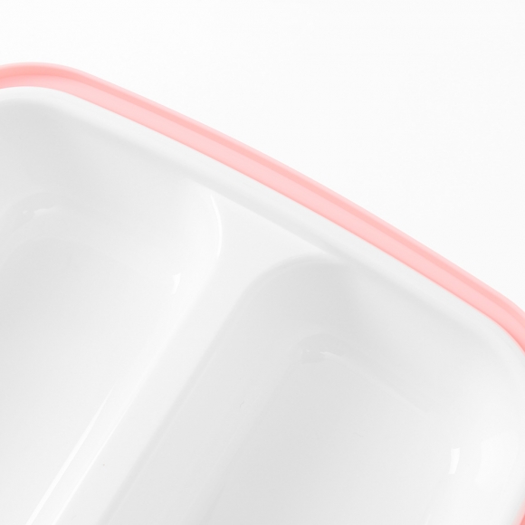 해피런치 수저통 4구 식판도시락(PP) (핑크)