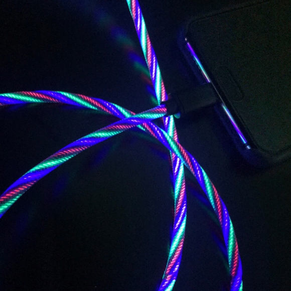 LED 발광 C타입 고속 충전케이블(2M) (레인보우)
