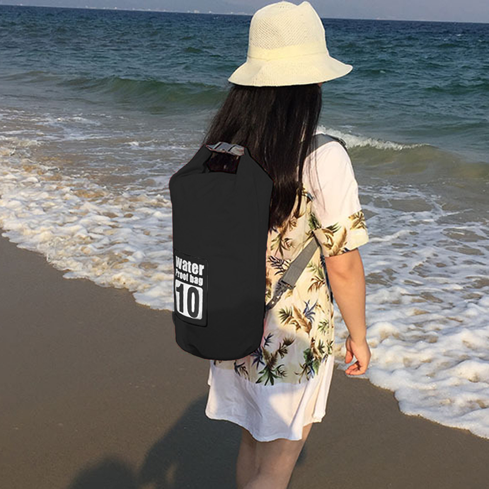 Oce PVC 방수 비치백 비치 백팩 10L 블랙 여름 워터 비치 백팩 수영장 숄더 파우치 바캉스 해변  비닐가방