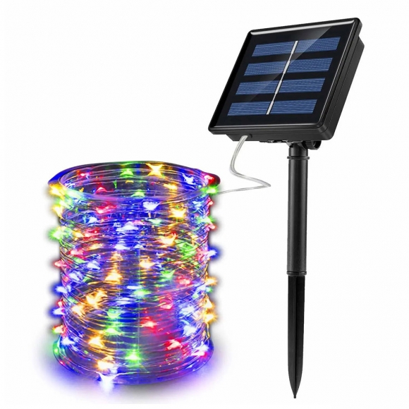 태양광 LED 100구 와이어 전구(10m) (컬러믹스)