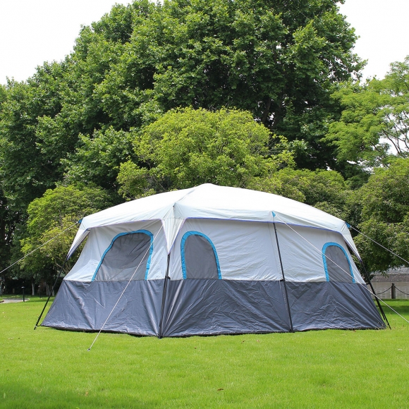 12인용 온가족캠핑 투룸 대형 텐트(블루)