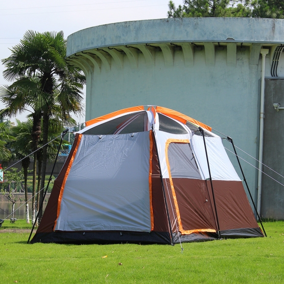 6인용 온가족캠핑 거실형 텐트(브라운)